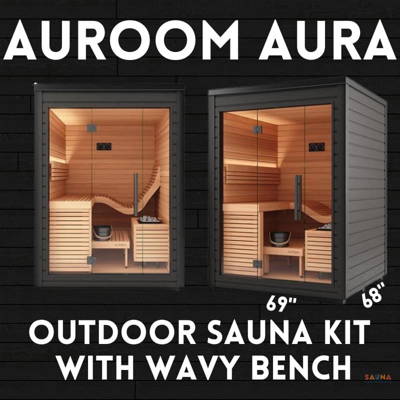 Auroom Aura compact outdoor sauna kit with glass front