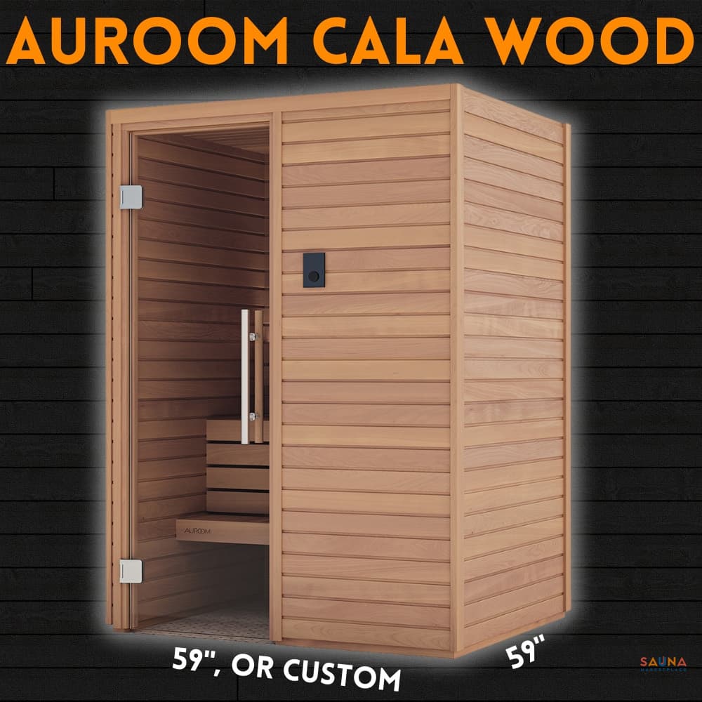 Auroom Cala Wood indoor sauna cabin in thermally modified wood
