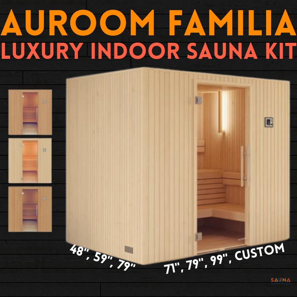 Auroom Familia wood-front indoor sauna kit