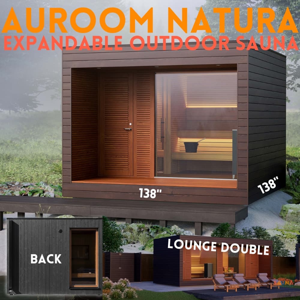 Auroom Natura outdoor sauna with changing room and terrace