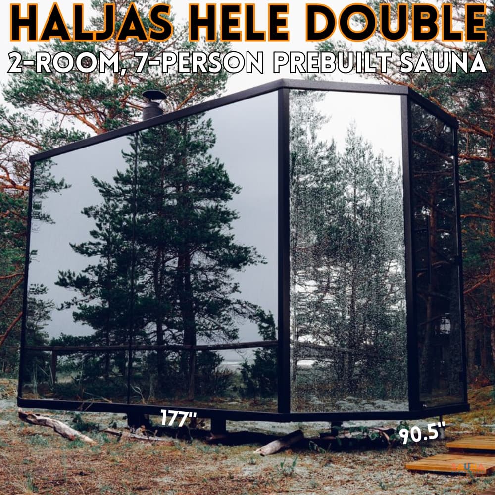 Haljas Hele Double mirrored glass sauna with changing room