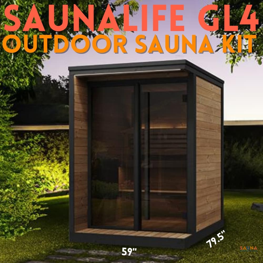 SaunaLife GL4 outdoor garden luxury sauna with bronze glass front